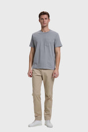 Polera Hombre Básica Con Bolsillo Gris