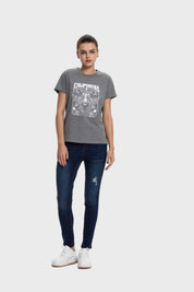 Polera Mujer Básica Print Gris