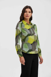 Blusa Mujer Patrones Geométricos Verde