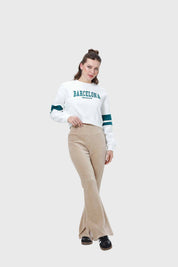 Pantalón Mujer Cotelón Nude
