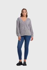 Sweater Mujer Abierto Gris