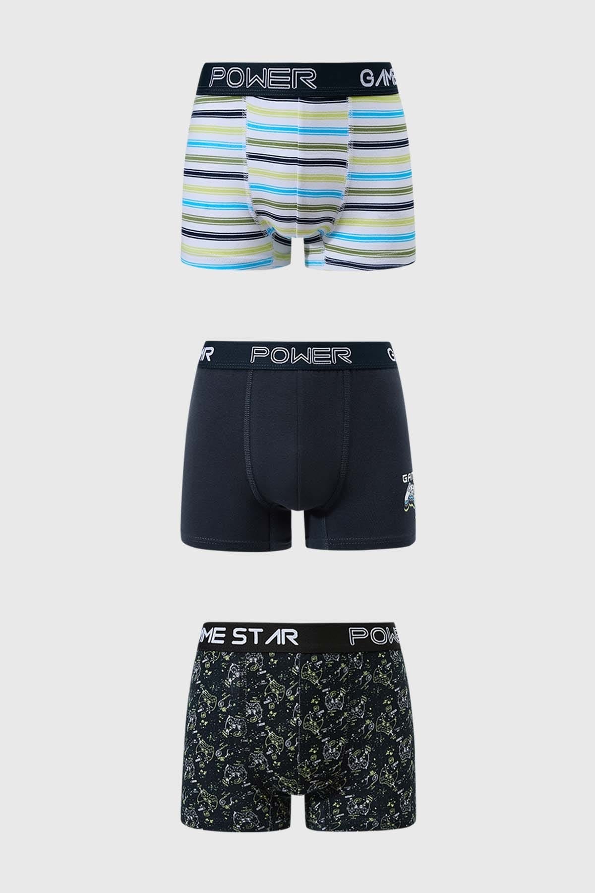 Boxer Niño Tripack Azul