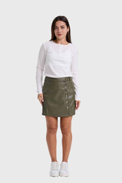 Falda Mujer Con Cinturón Verde