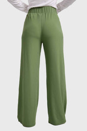 Pantalón Mujer Palazzo Pretina Elasticada Verde