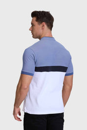 Polera Hombre Franja Celeste