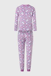 Pijama Niña Polar Fosforescente Lila