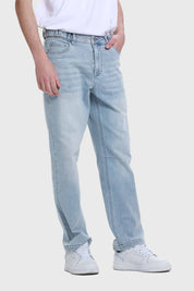 Jeans Hombre Straight Costura Azul