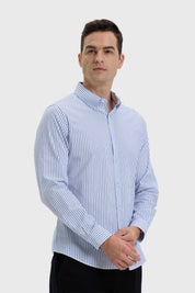 Camisa Hombre Slim Fit Rayas Blanco
