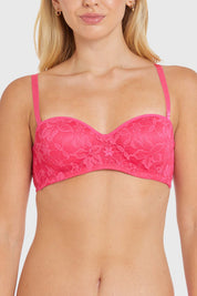 Sostén Mujer Strapless Encaje Fucsia