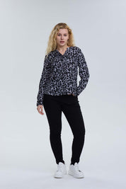 Blusa Mujer Satín Gris