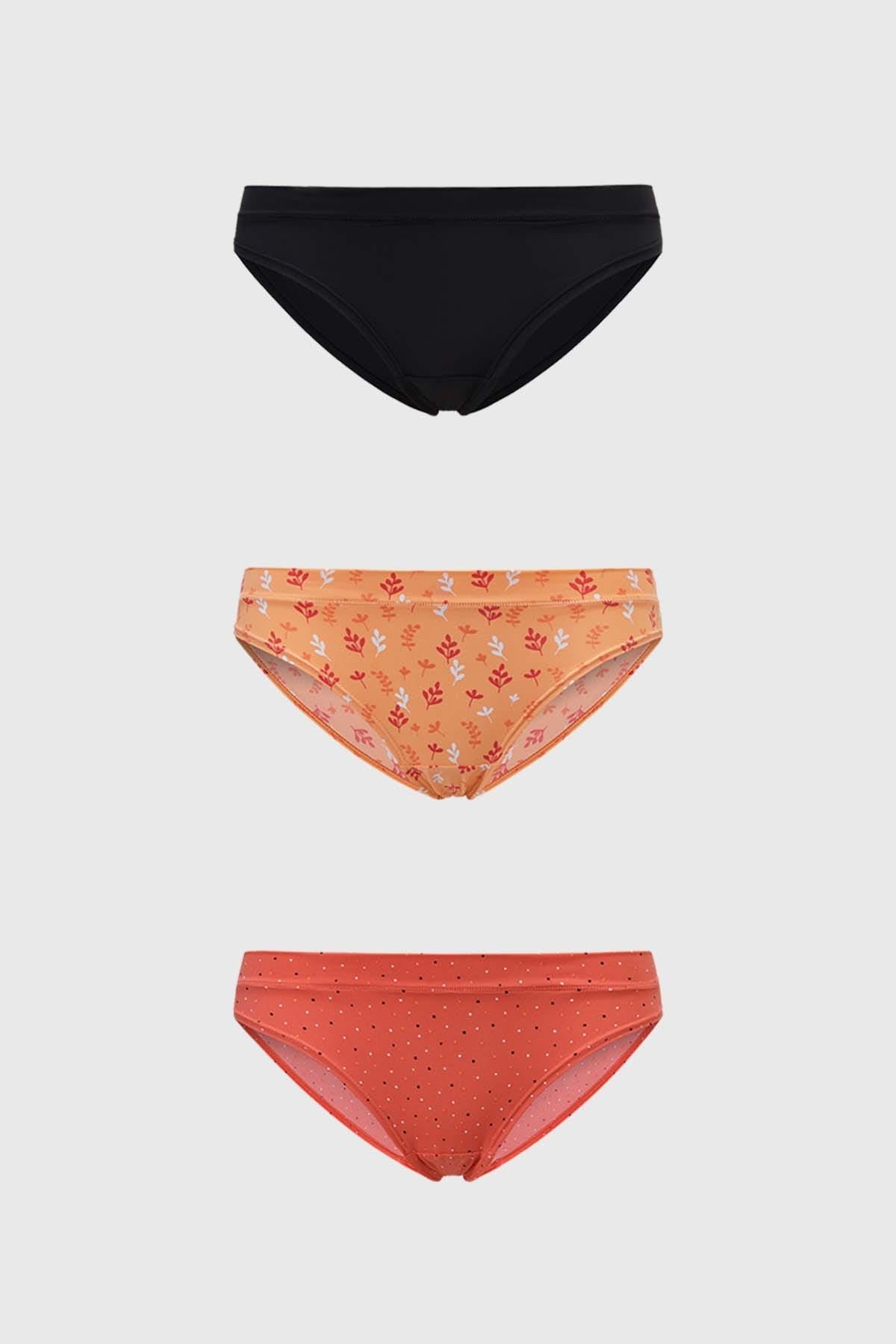 Calzón Mujer Tripack Bikini Estampado Damasco