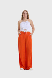 Pantalón Mujer Palazzo Naranjo