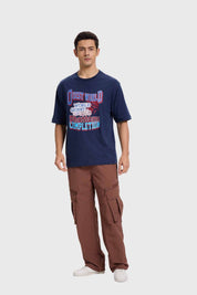 Polera Hombre Print Azul