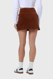 Falda Mujer Cotelé Café