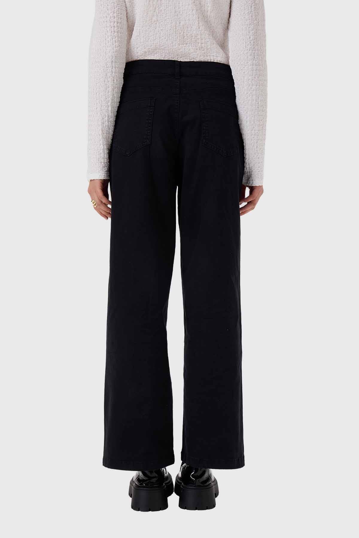 Pantalón Mujer Abotonado Negro