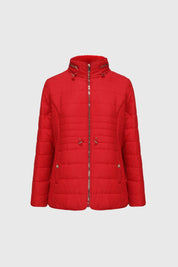 Parka Mujer Gorro Escondido Rojo