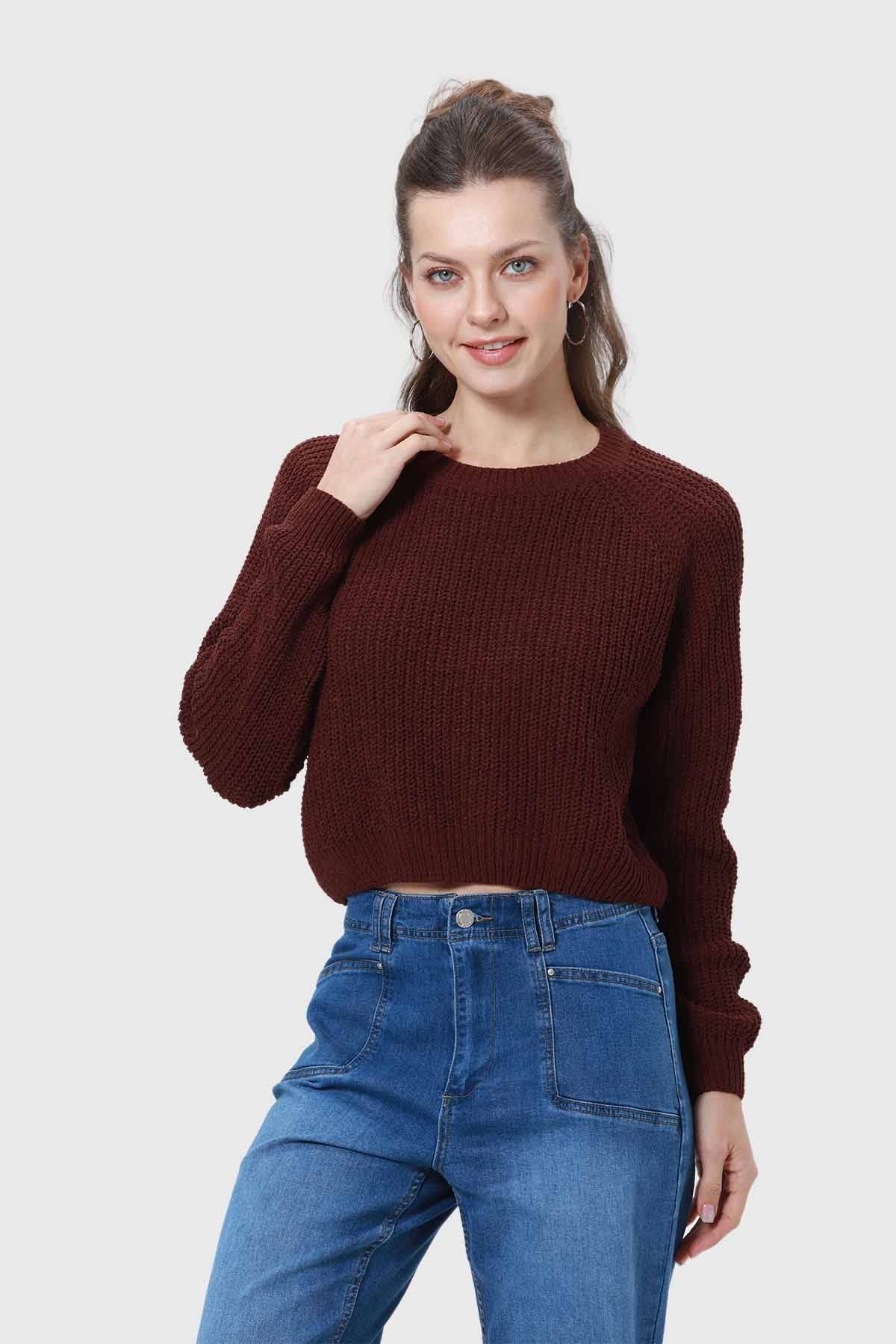 Sweater Mujer Chenille Chocolate