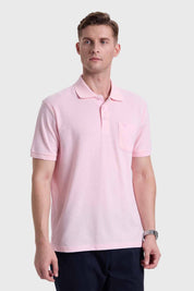 Polera Hombre Piqué Básica Rosado