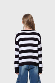 Sweater Niña Rayas Negro