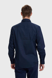 Camisa Hombre Doble Bolsillo Azul