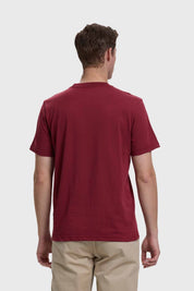Polera Hombre Básica Con Bolsillo Burdeo