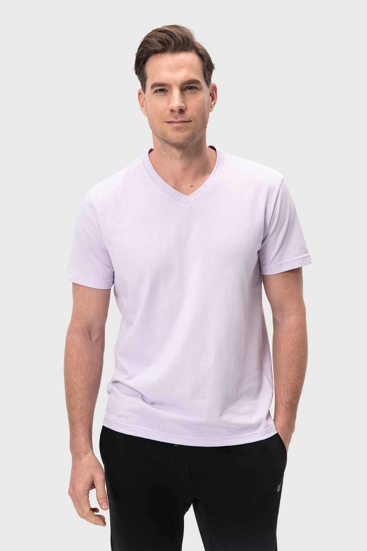 Polera Hombre Casual Básica Lavanda