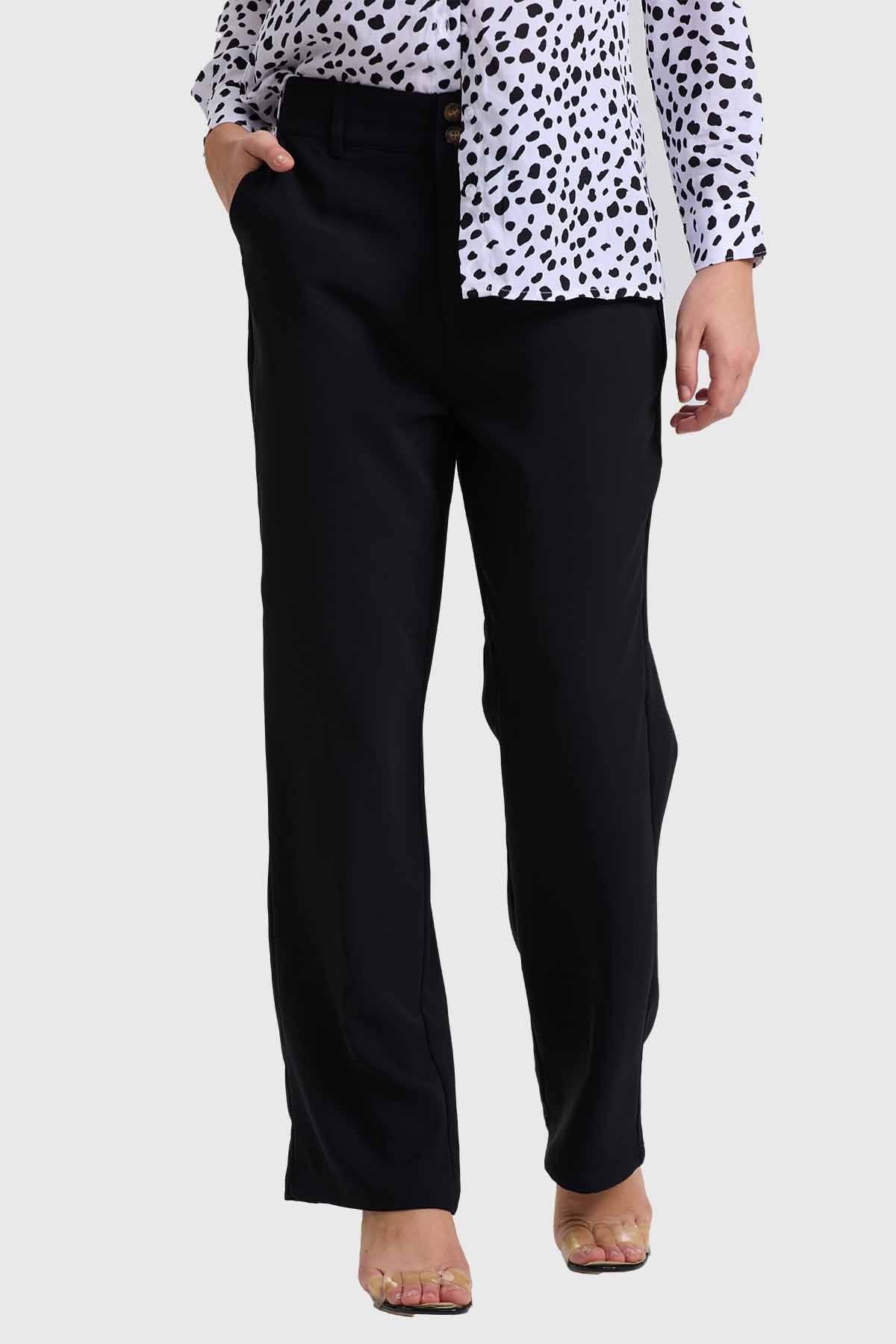 PANTALÓN MUJER SEMI RECTO NEGRO