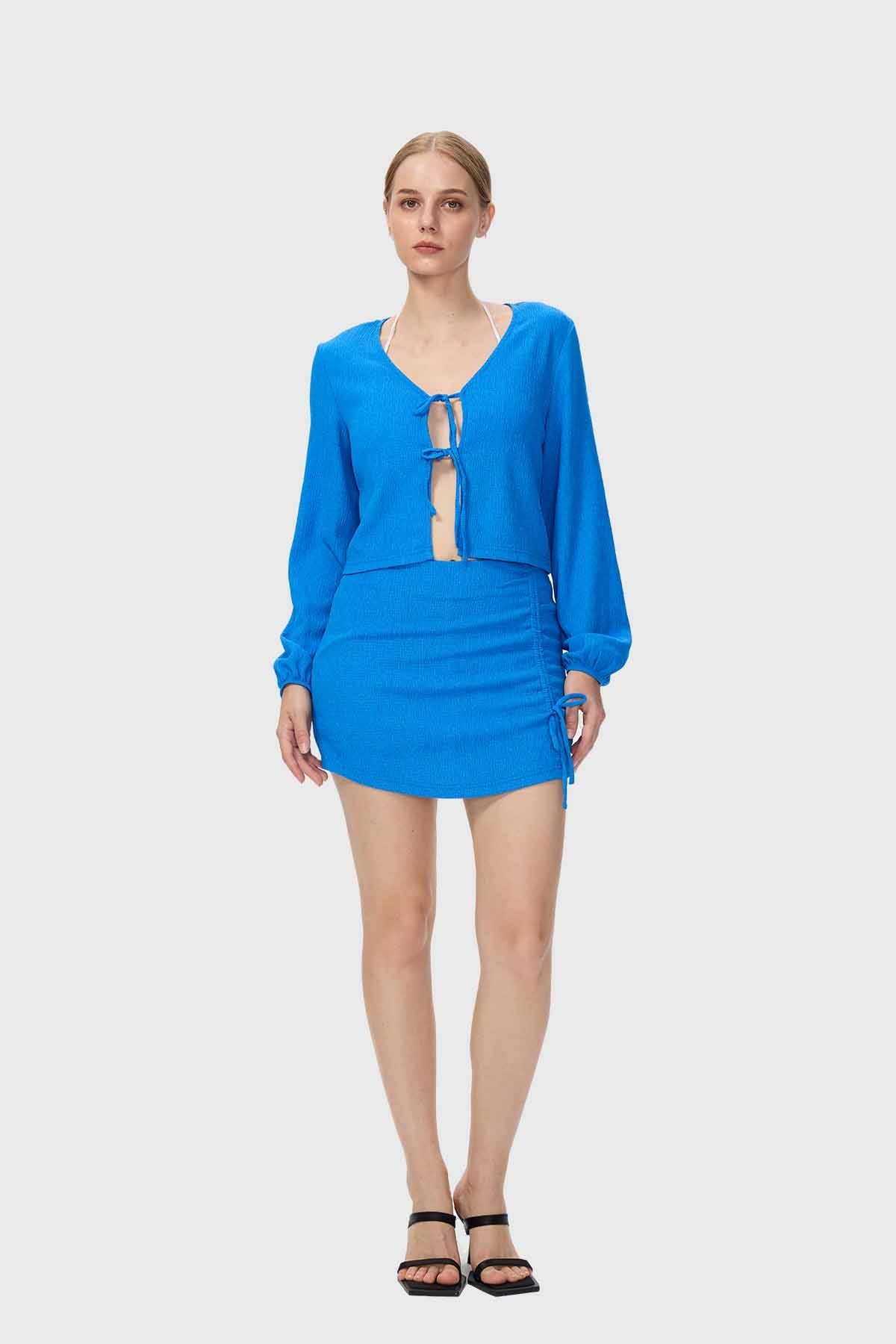 Falda Mujer Malla Azul