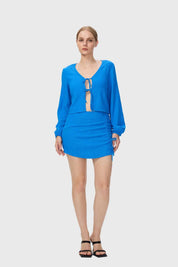 Falda Mujer Malla Azul