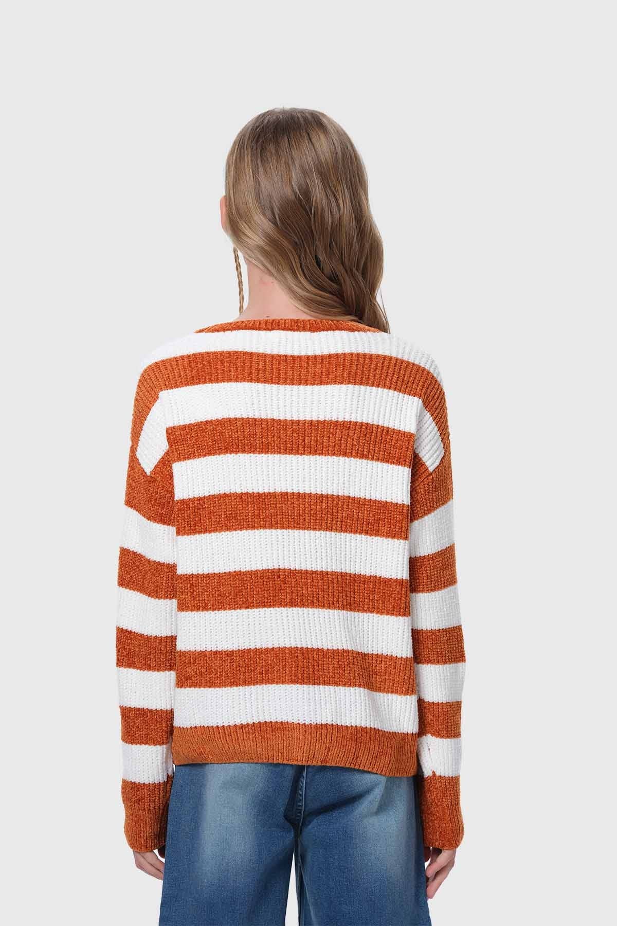 Sweater Niña Rayas Camel