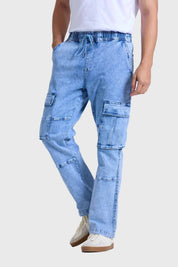 Jeans Hombre Doble Cargo Azul