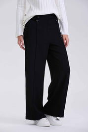Pantalón Mujer Sastrero Aplicación 3 Botones Negro