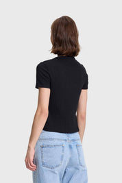 Polera Mujer Rip Crop Negro
