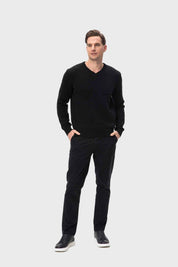 Sweater Hombre Cuello V Básico Negro