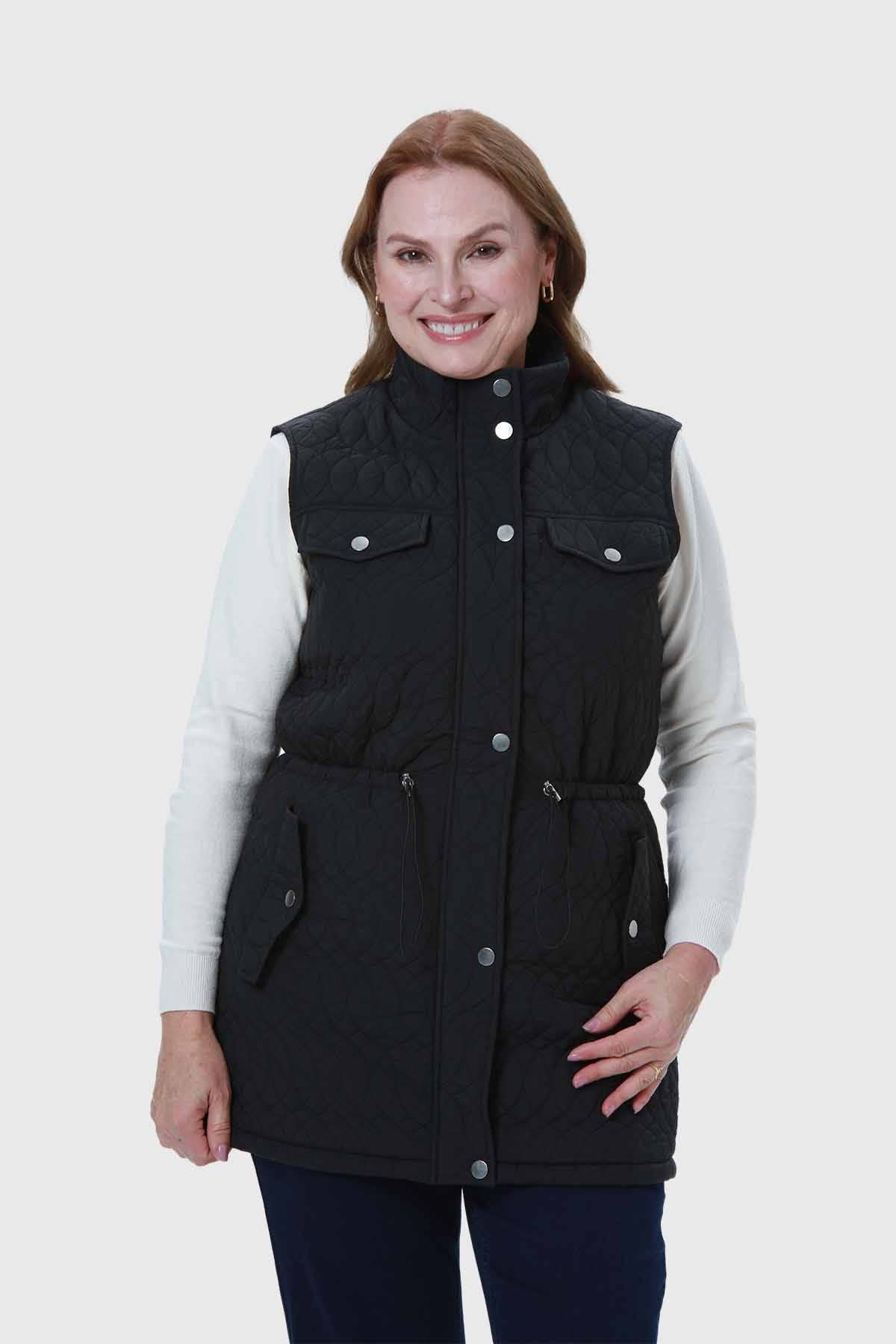 PARKA MUJER CASUAL LARGA NEGRO