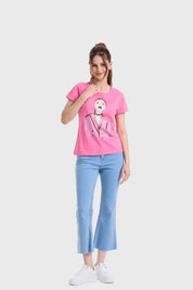 Polera Mujer Gráfica Roll Up Rosado