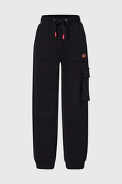 Pantalón Buzo Niño Cargo Con Cortes Negro