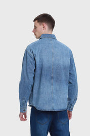 Camisa Hombre Mezclilla Azul