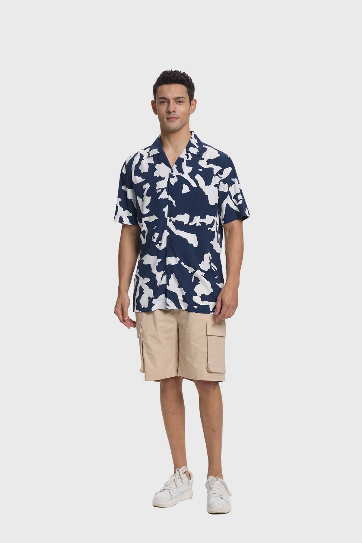 Camisa Hombre Print Azul