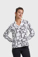 Blusa Mujer Escote V Print Crudo