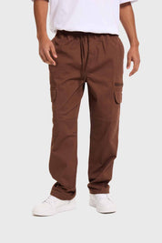 Pantalón Hombre Cargo Pretina Chocolate