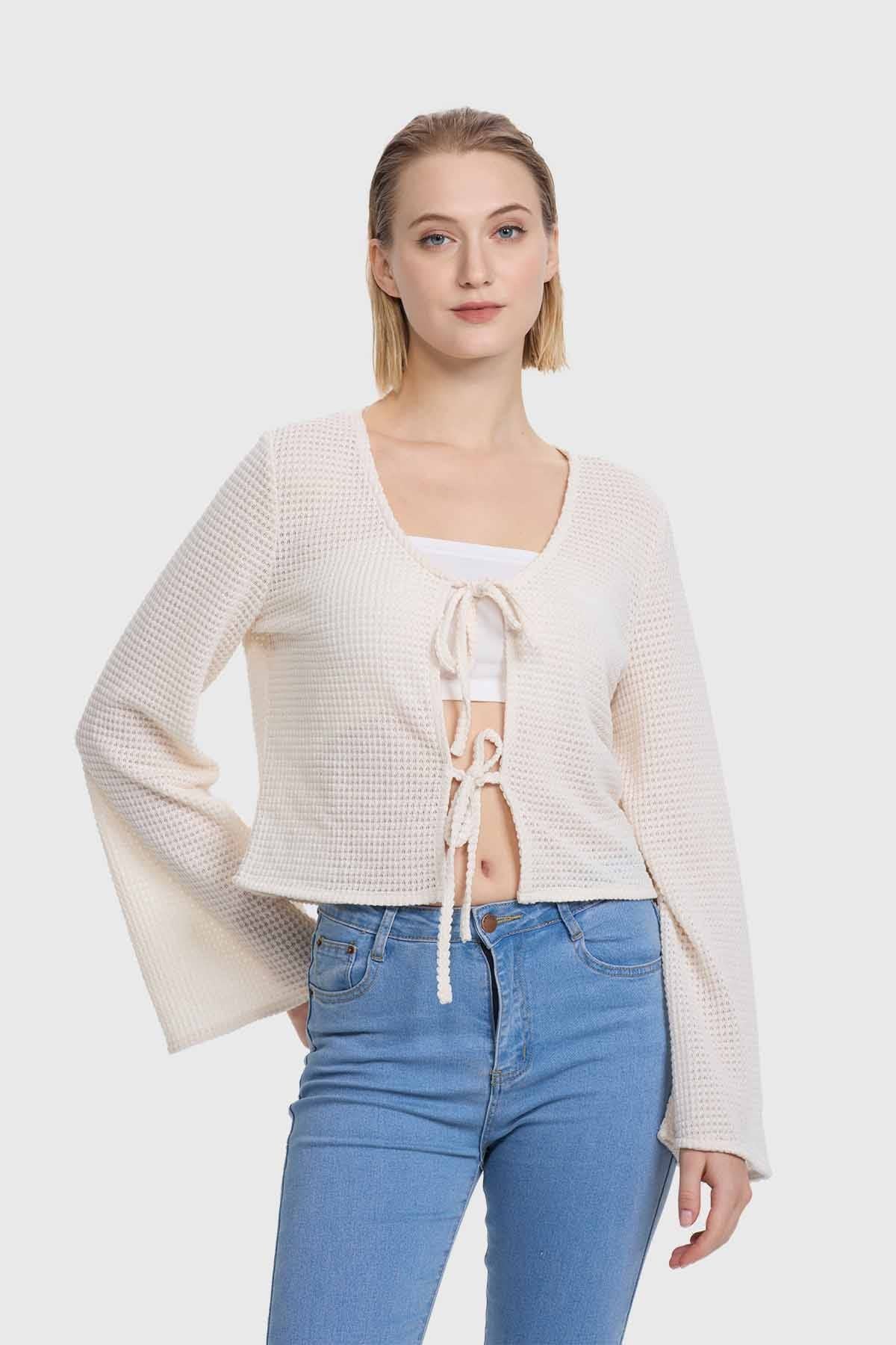 Polera Mujer Tapado Amarras Delanteros Arena
