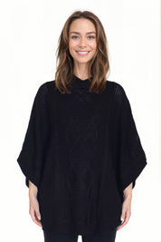 Sweater Mujer Poncho Negro