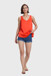 Blusa Mujer Satinada Coral