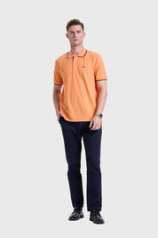 Polera Hombre Piqué Básica Naranjo