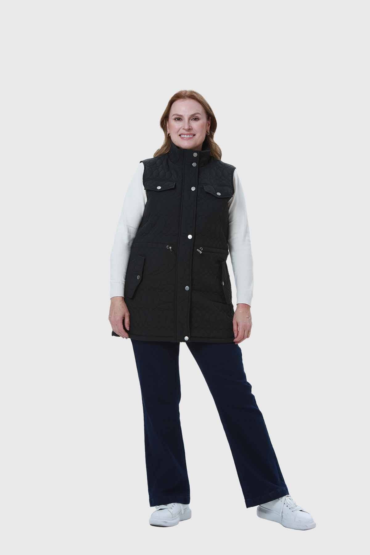 PARKA MUJER CASUAL LARGA NEGRO