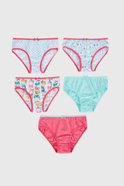 Calzón Niña 5Pack Print Fucsia