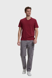 Polera Hombre Casual Básica Burdeo
