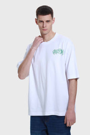 Polera Hombre Doble Print Texto Blanco