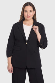 Blazer Mujer Manga Recogida Negro